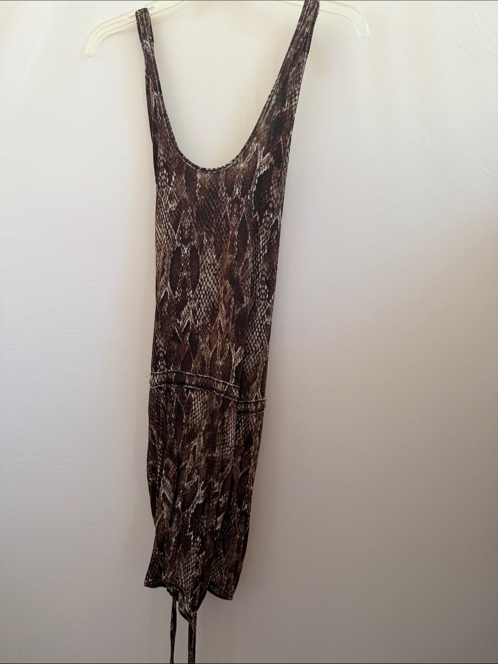 RACHEL Rachel Roy Brown Snake-Print Sleeveless Midi Dress